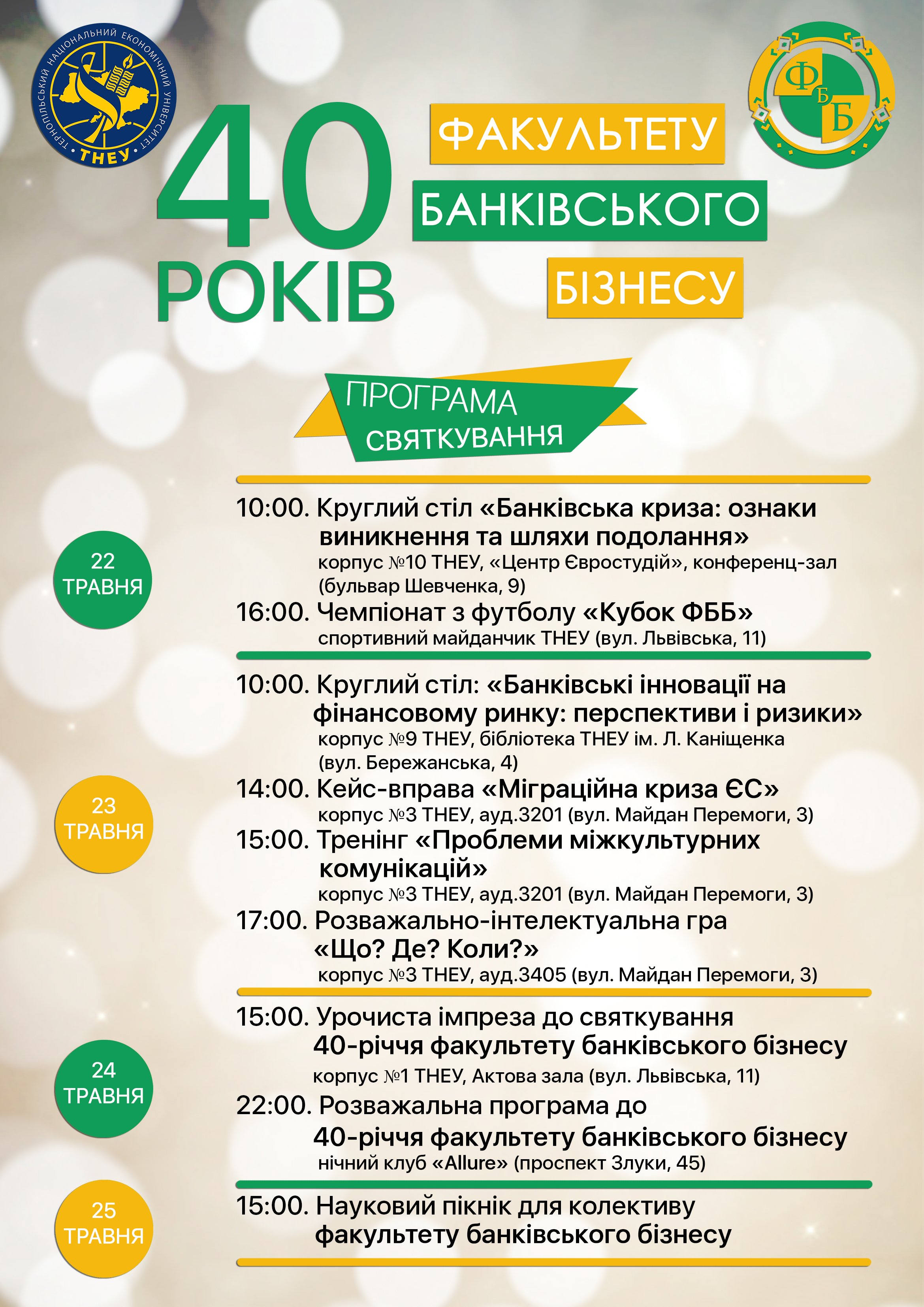 Факультет банківського бізнесу ТНЕУ відзначатиме 40 років!
