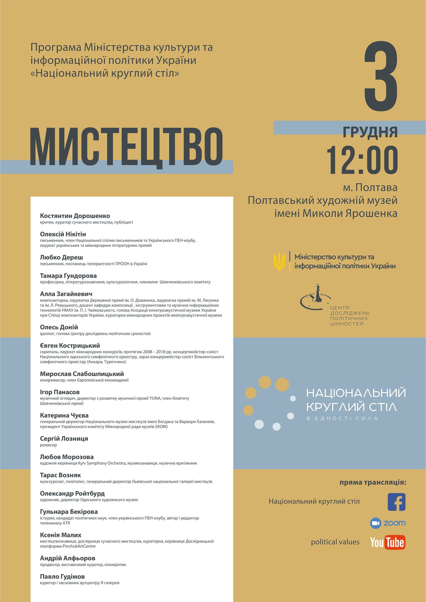 «Мистецтво» – сьомий Національний круглий стіл у Полтаві