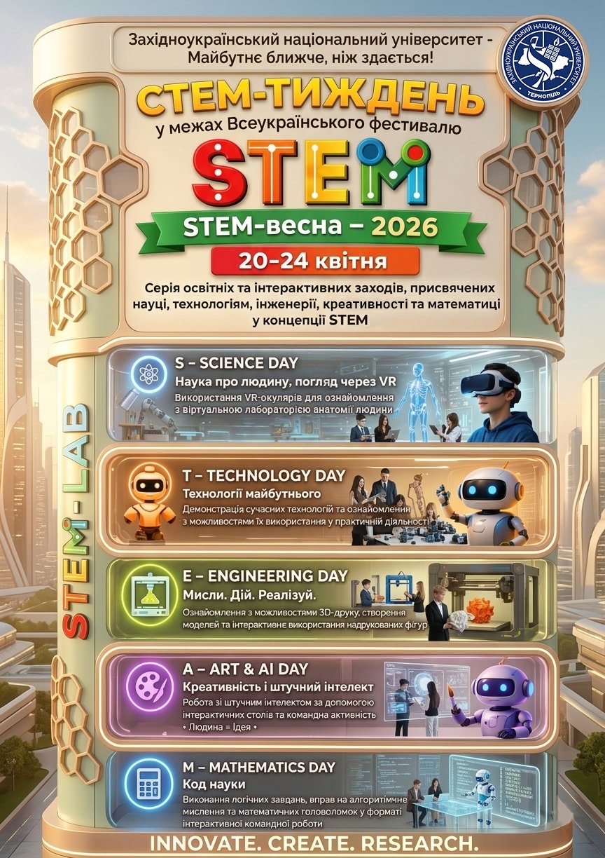STEM-тиждень у ЗУНУ в межах Всеукраїнського фестивалю «STEM-весна – 2026»